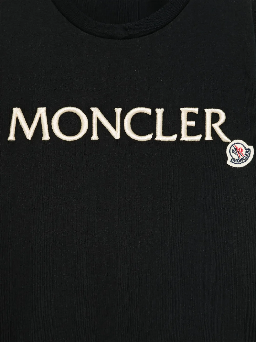 Футболка с вышитым логотипом Moncler Enfant, черный — фото 3