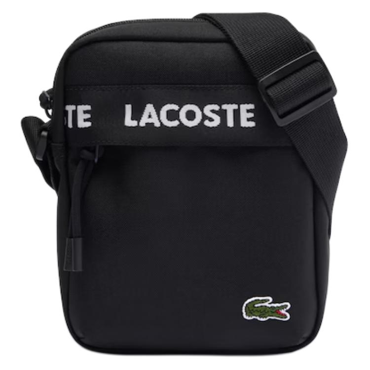 

LACOSTE Повседневная сумка через плечо из переработанного полиэстера унисекс черная, Black