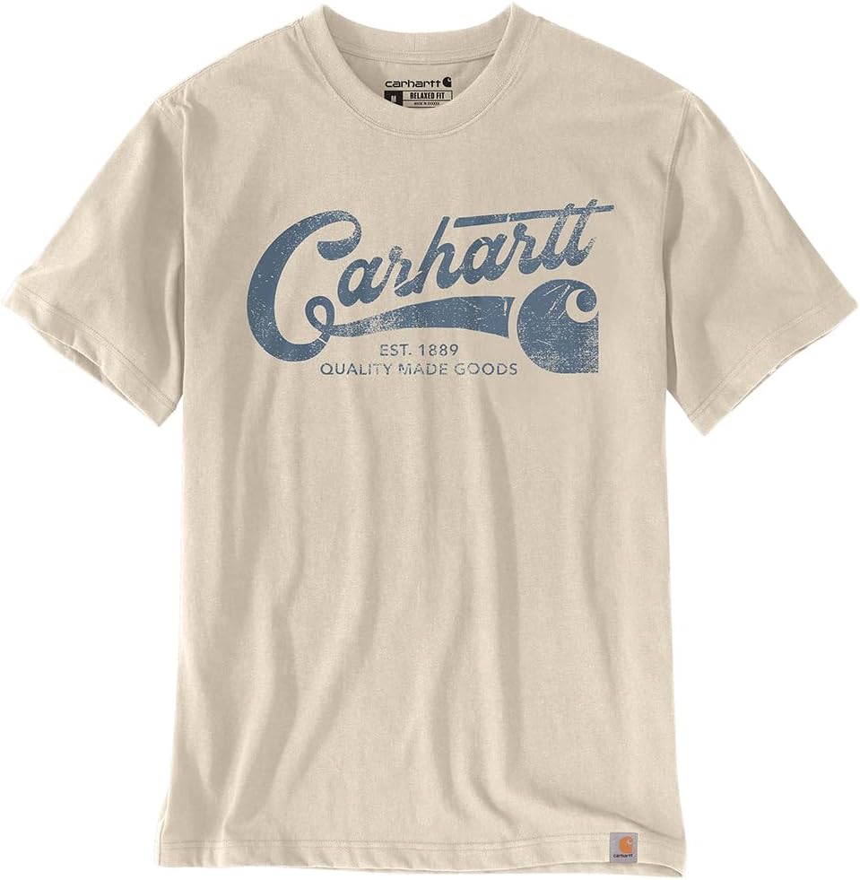 

Carhartt мужская футболка 106531 Relaxed Fit с коротким рукавом и легким принтом, Oat Milk, Белый, Carhartt мужская футболка 106531 Relaxed Fit с коротким рукавом и легким принтом, Oat Milk