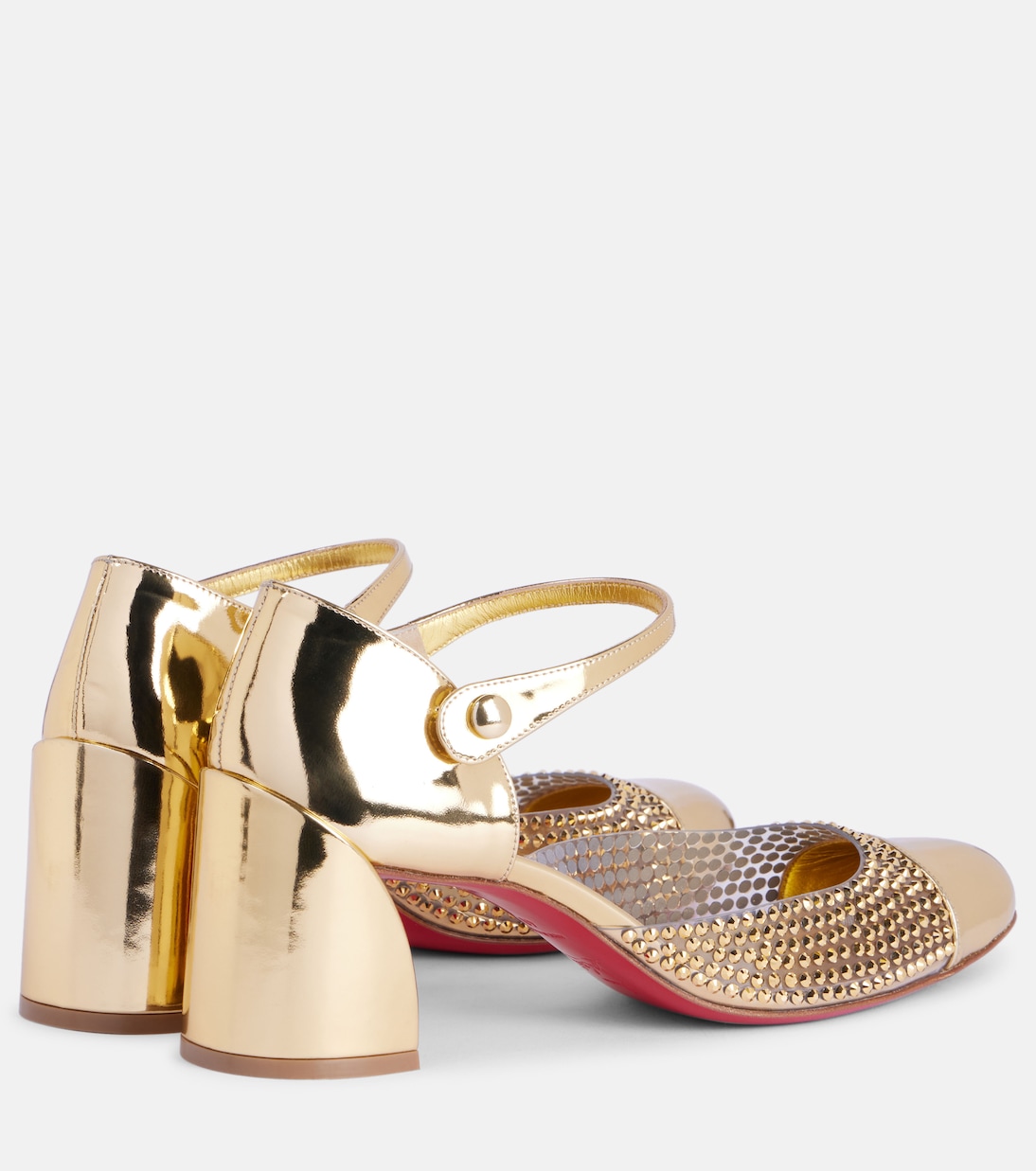 Туфли Miss MJ из стразов и зеркальной кожи с элементами ПВХ Christian Louboutin, Gold/Cry Aurum/Lin Gold — фото 2