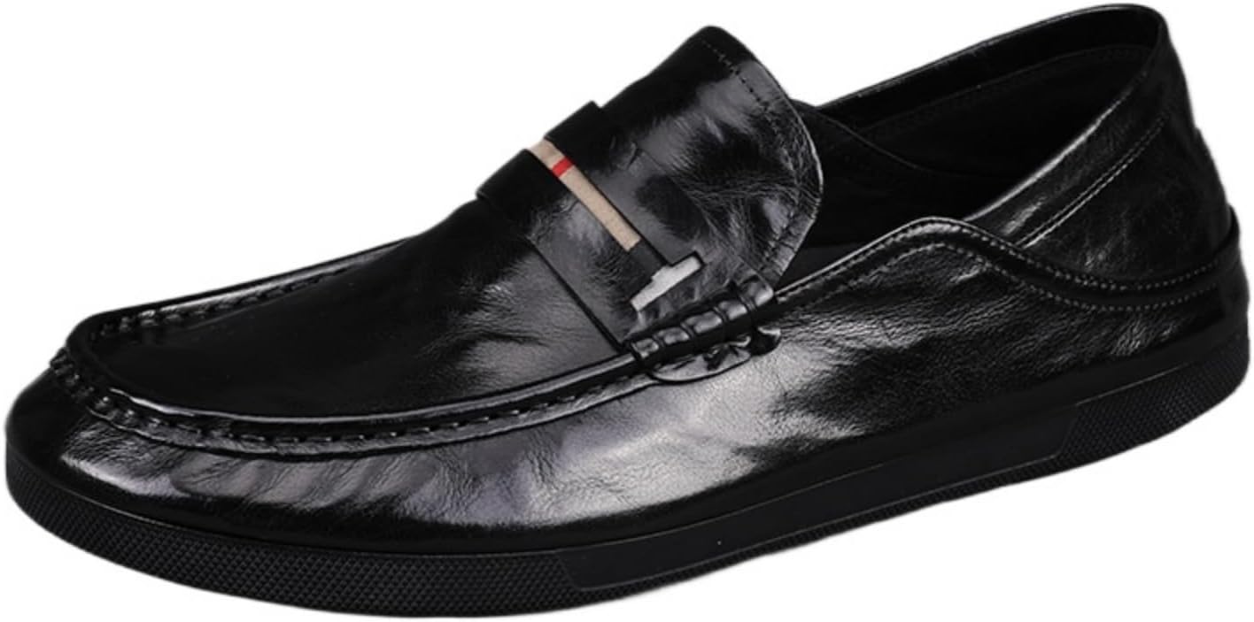 

Мужские кожаные повседневные лоферы HOUDBDOL, легкая обувь для ходьбы, модные туфли на каждый день, верх из мягкой кожи, удобные и противоскользящие деловые туфли, подходят для свиданий, работы, путешествий и вождения, черный