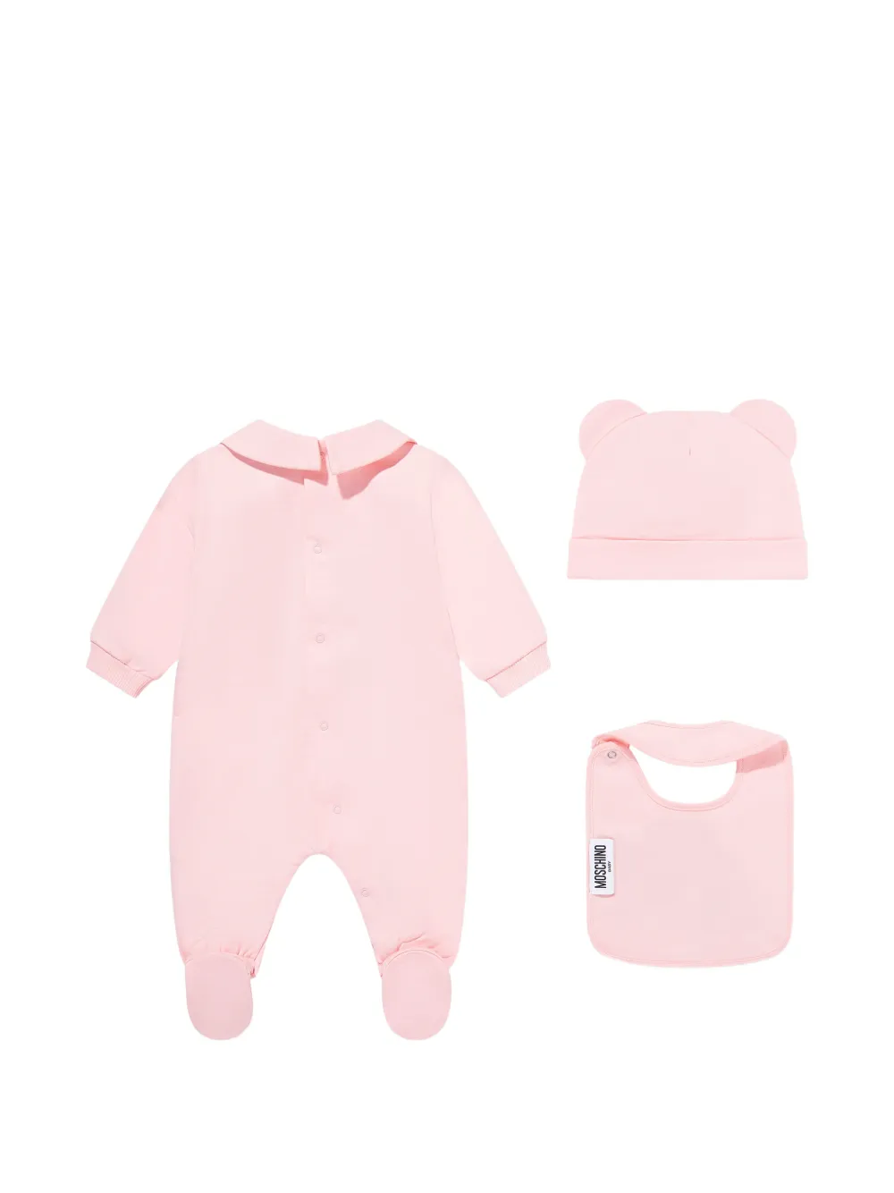 Комплект боди с принтом мишки Moschino Kids, розовый — фото 2