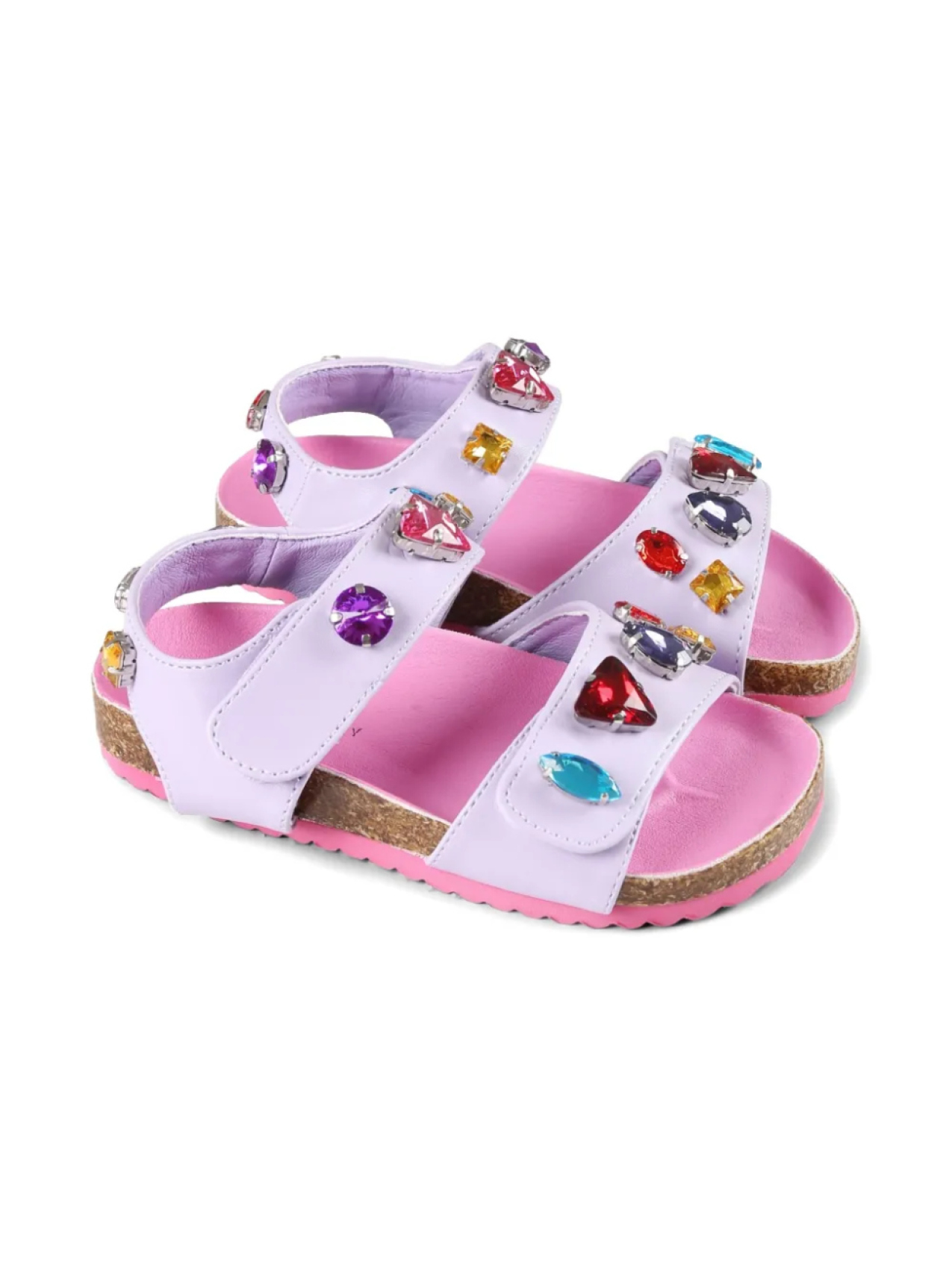 

Сандалии Stella McCartney Kids с ремешками на липучках, розовый