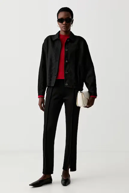 Куртка короткая из лиоцелла с льном, Tommy Hilfiger черный — фото 2