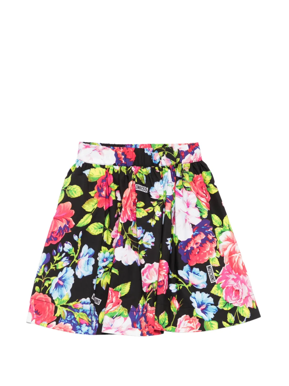 

Юбка с цветочным принтом Moschino Kids, черный