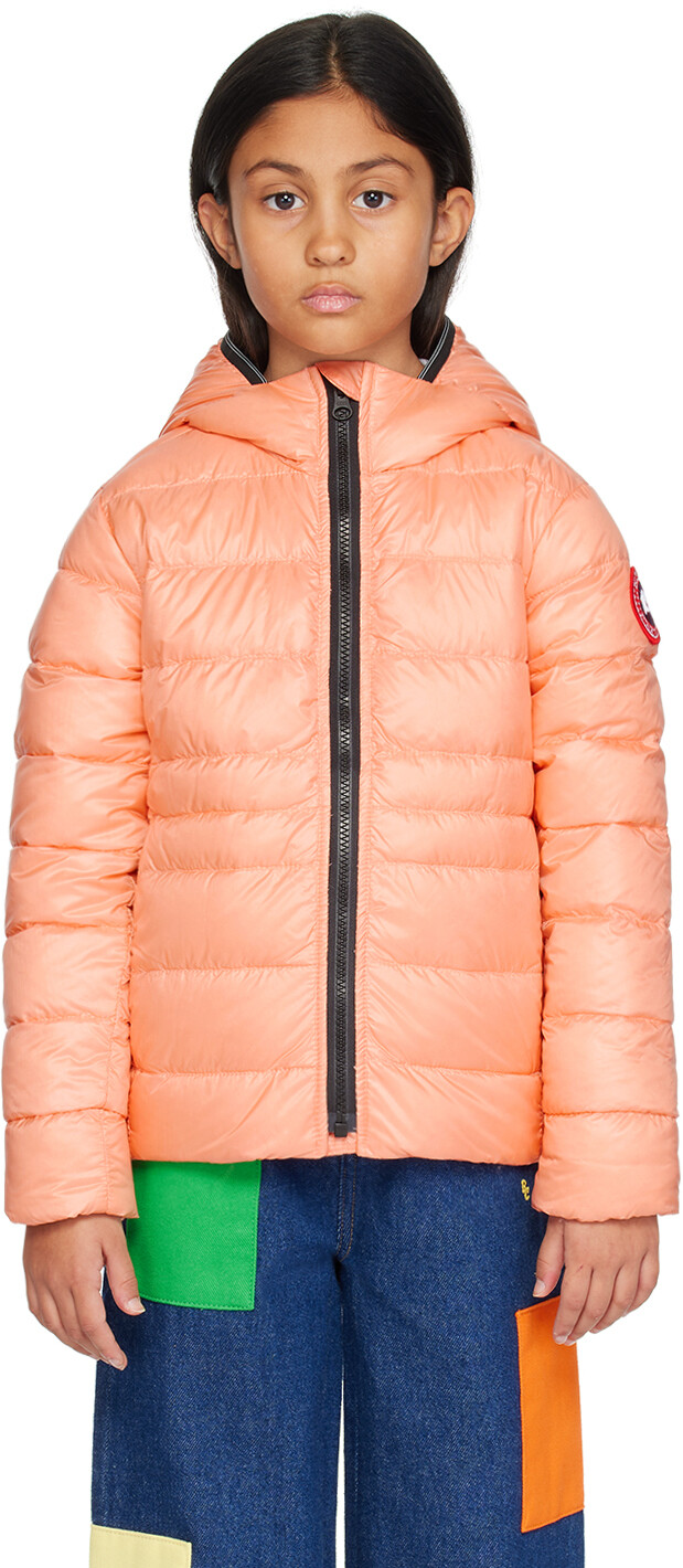 

Детский розовый пуховик из кипариса Canada Goose Kids, цвет Daylily