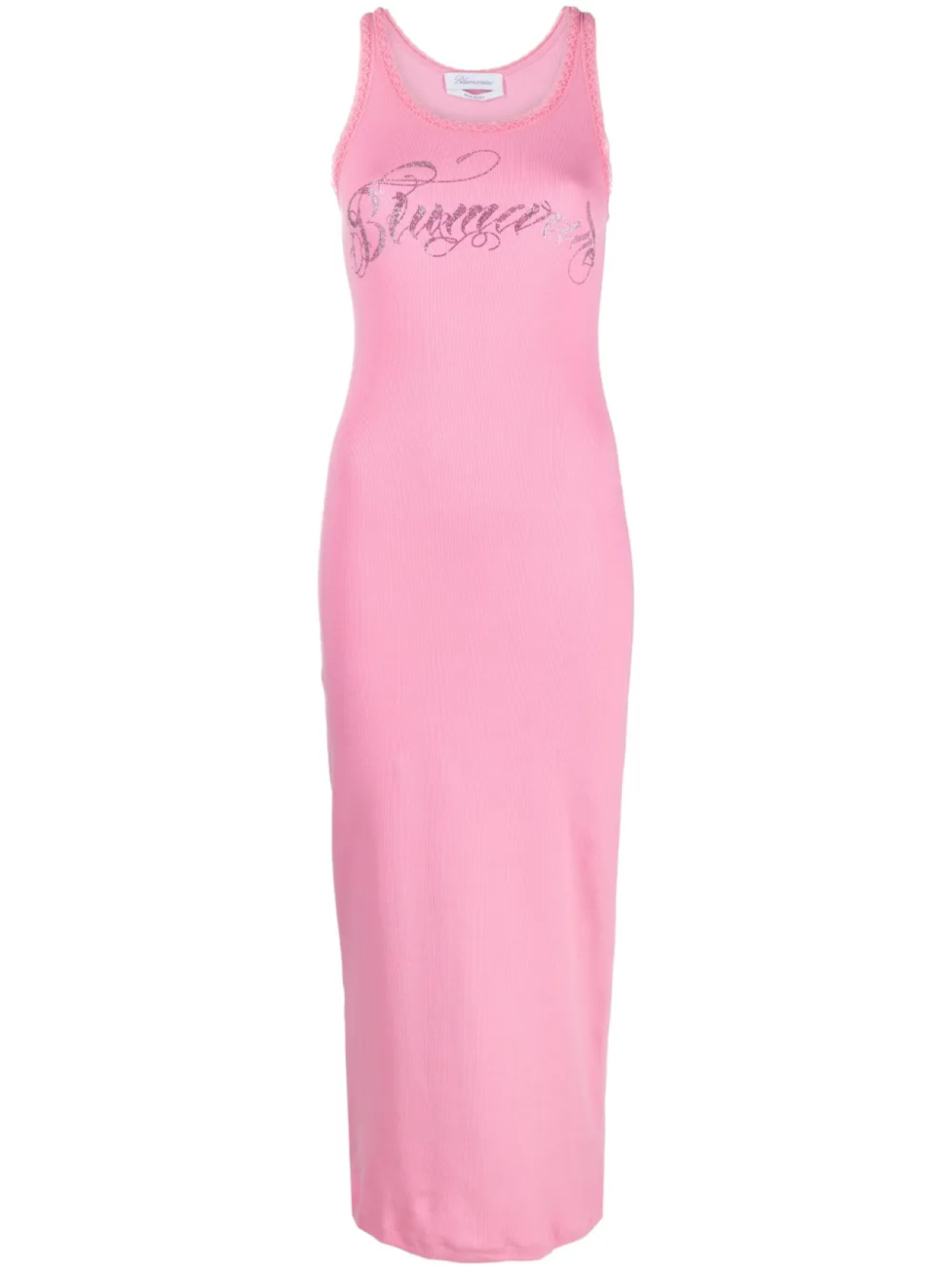 

Blumarine топ с логотипом из кристаллов, розовый