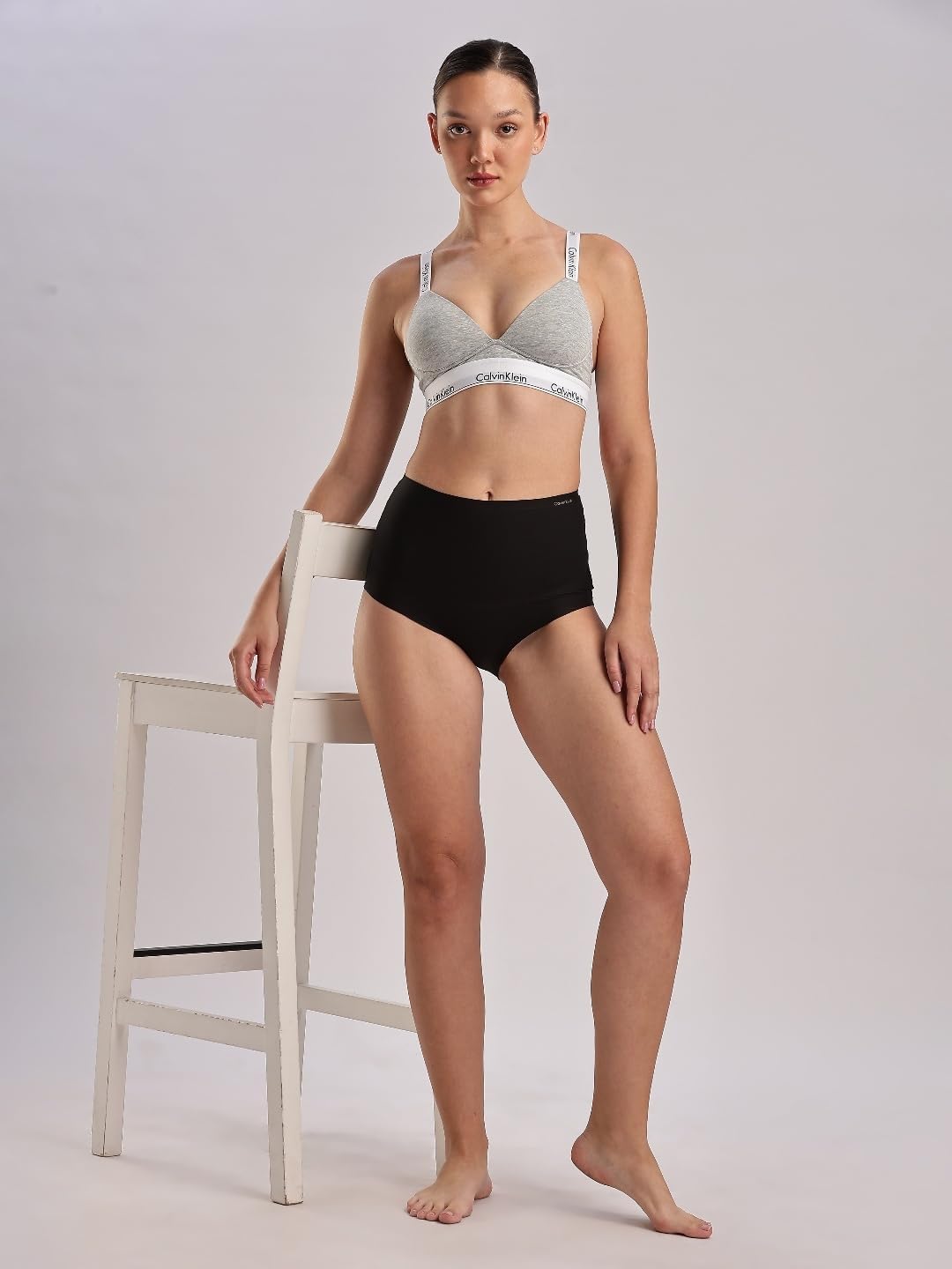 Утягивающие трусики-слипы Calvin Klein с высокой талией, вторая кожа, женские, Black — фото 2