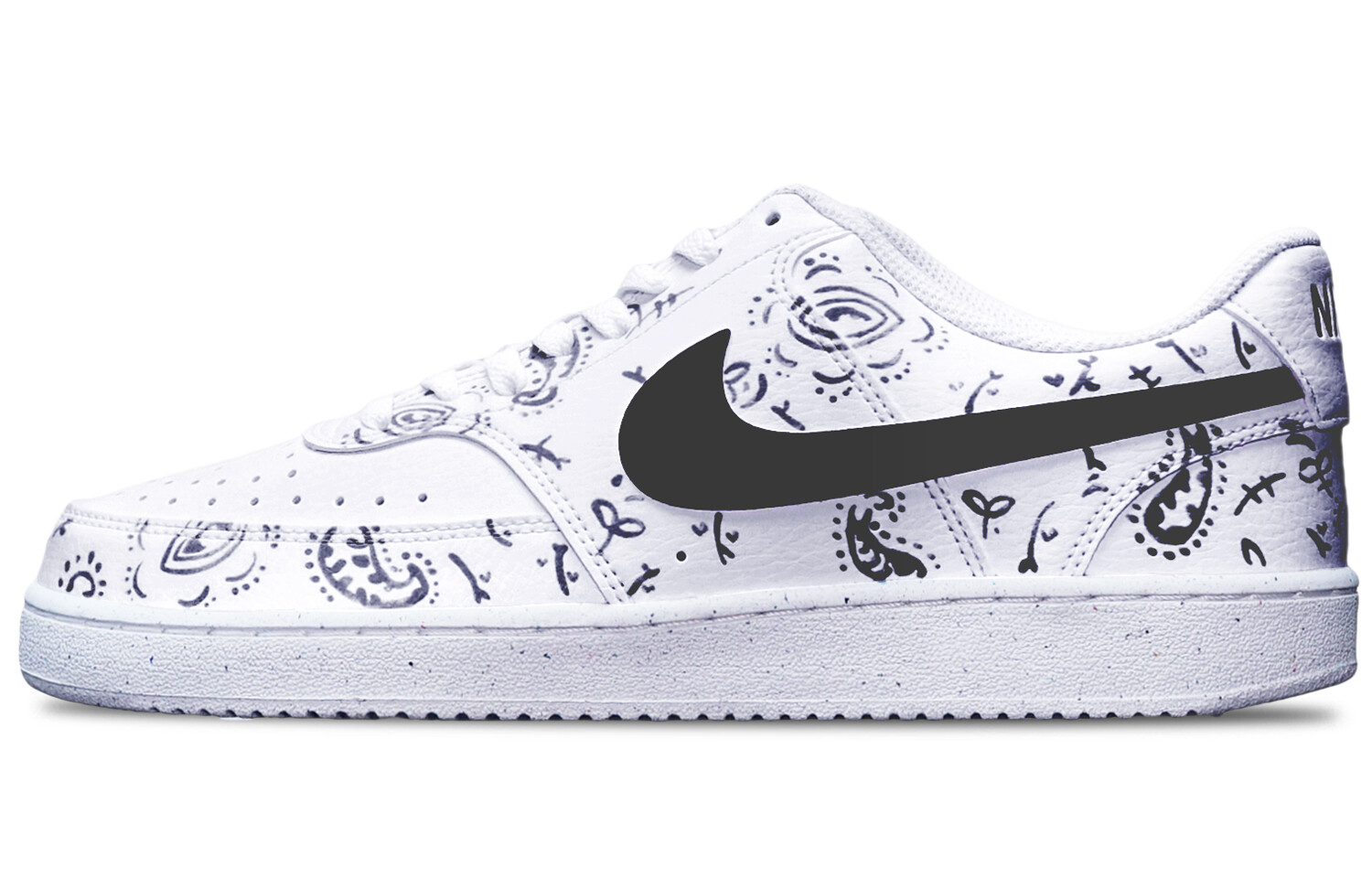 

Кроссовки Nike Court Vision 1 Skateboard Shoes Men Low-Top Black White