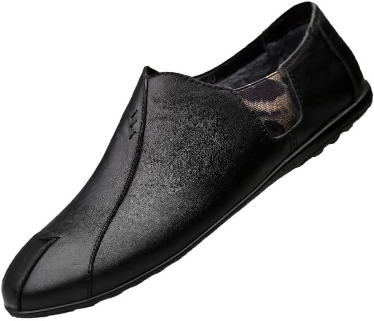 

Мужские зимние лоферы Santimon - теплые домашние мюли с меховой подкладкой, водонепроницаемые тапочки, черный