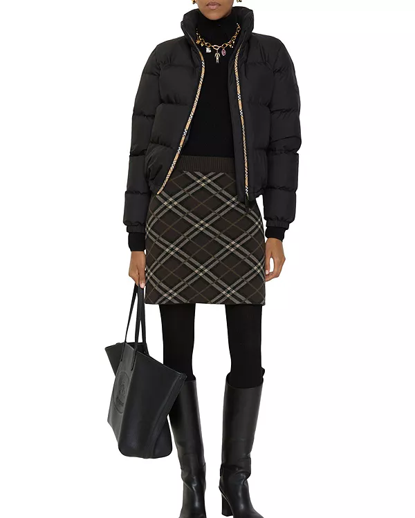 

Клетчатая шерстяная кашемировая юбка Burberry, коричневый