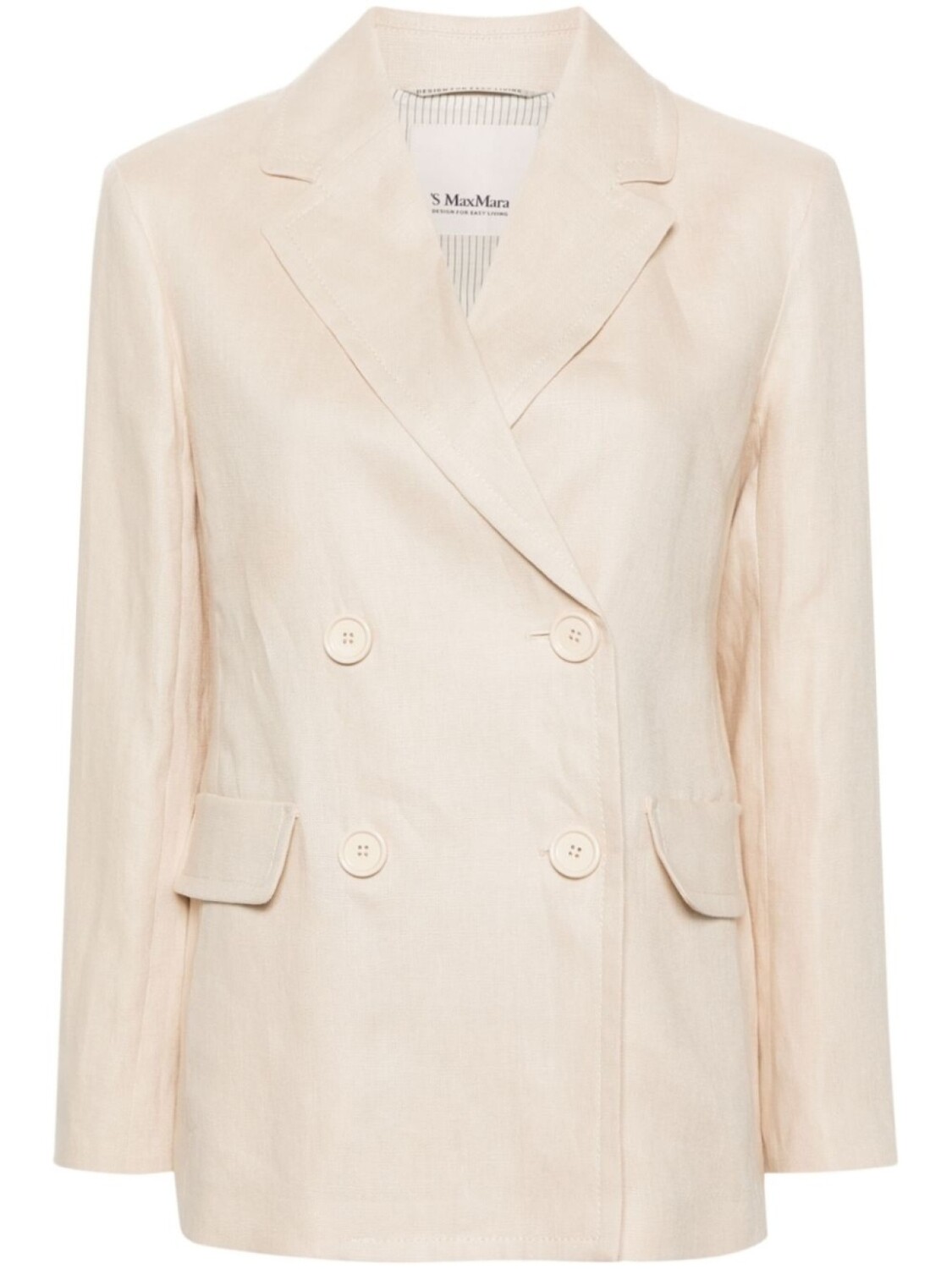 

Двубортный льняной блейзер Laura 'S Max Mara, бежевый