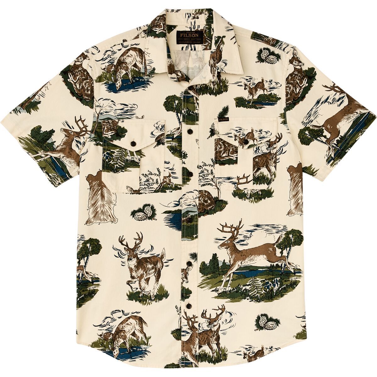 

Аляскинская гидовская легкая рубашка с коротким рукавом Filson, цвет vtgwtdeers