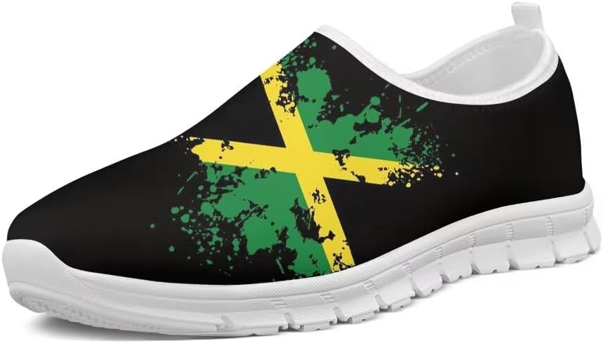 

Женские прогулочные кроссовки Forchrinse Bee, мужские слипоны, поддержка свода стопы, мягкие и комфортные лоферы, легкие, для путешествий, работы и спортзала, Jamaican Flag