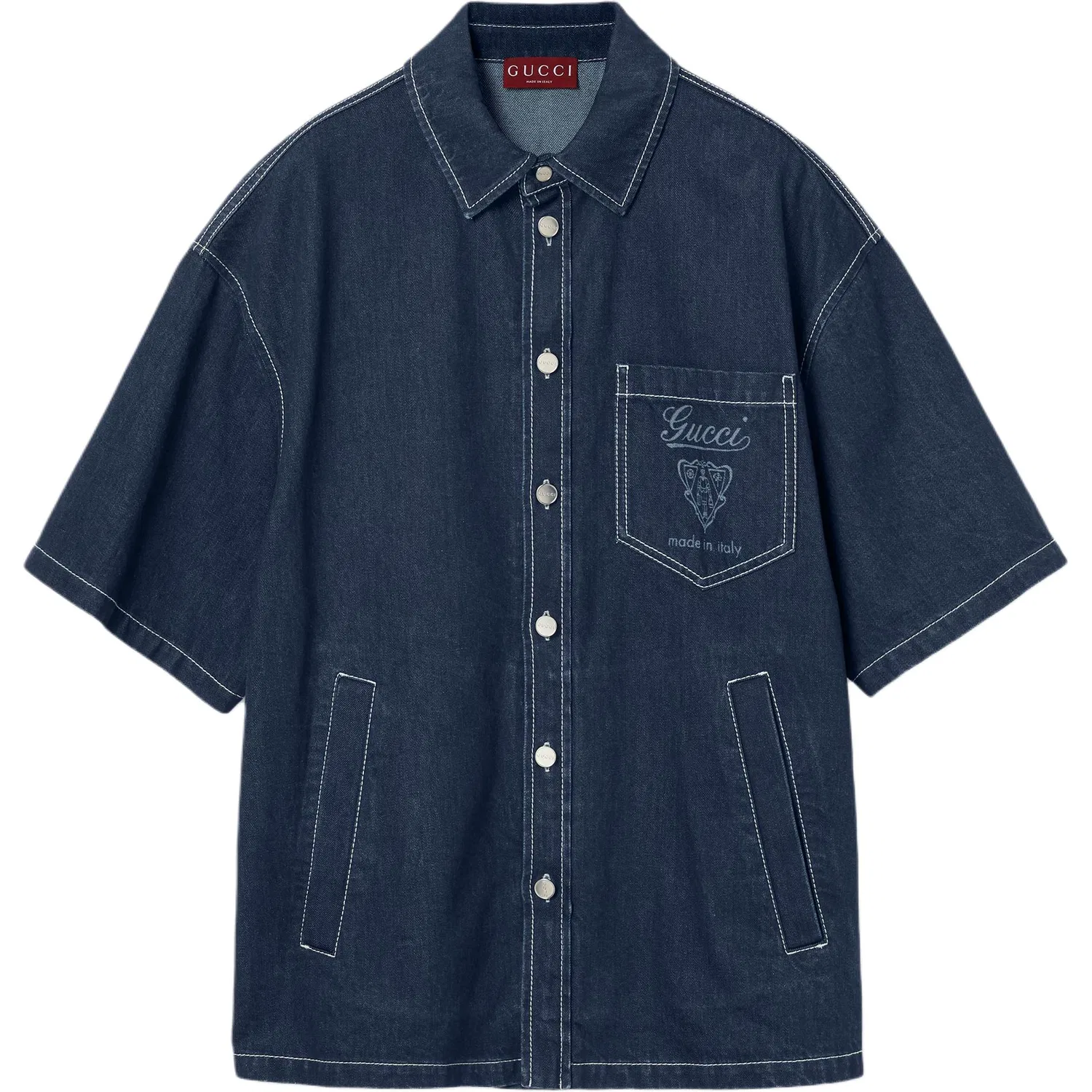 Джинсовая рубашка GUCCI Lasered, Blue