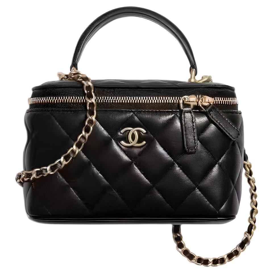 

CHANEL Косметичка из овчины Короб сумка Сумка через плечо Сумка кроссбоди Женская сумка черная