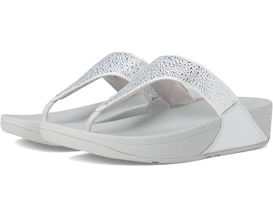 

Сандалии FitFlop Lulu Crystal-Mix Toe-Post Sandals, серебряный