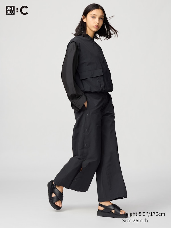 

Брюки с боковыми кнопками Uniqlo, черный