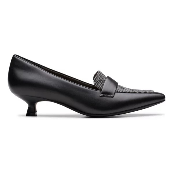 Скарлит Мейбл женские лоферы на низком каблуке без застежки Clarks, черный — фото 2