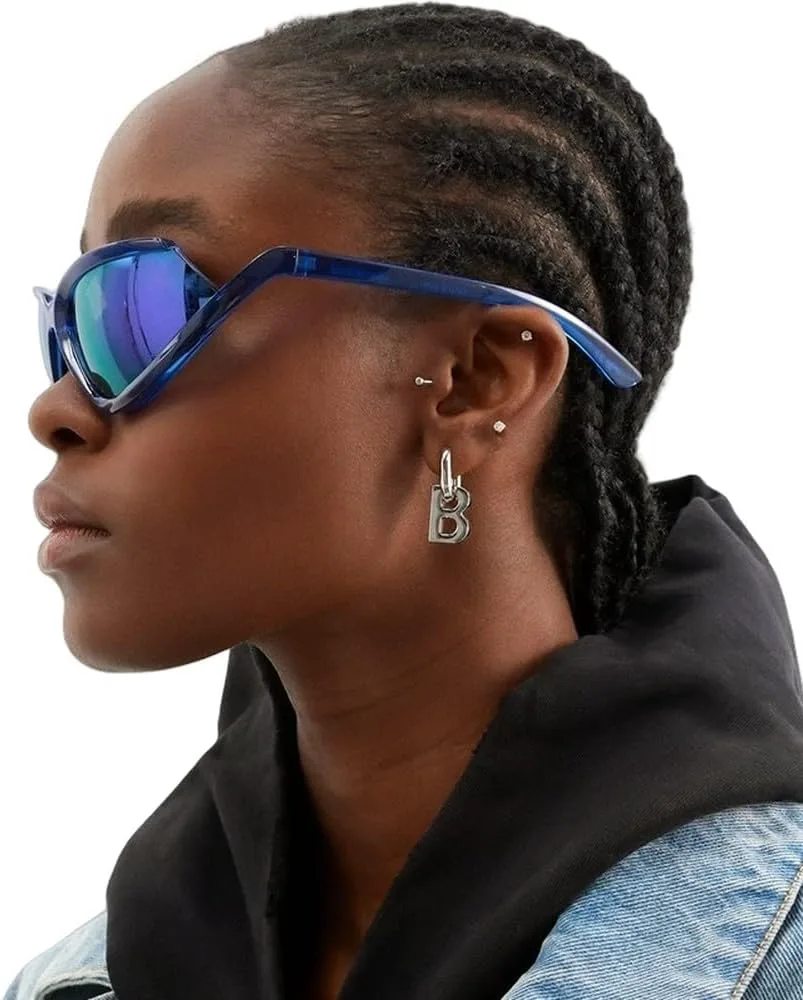 

Модные солнцезащитные очки «кошачий глаз» для женщин в стиле панк 2000-х, солнцезащитные очки для мужчин прямоугольной формы, спортивные очки WNCKSQ, C7silvergray