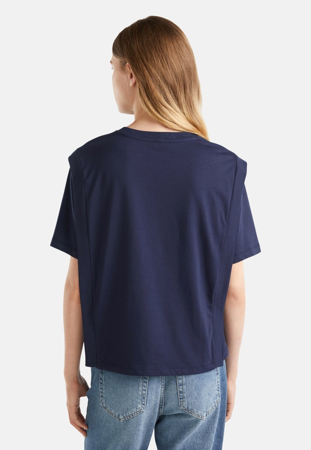 

Базовая футболка REGULAR FIT WITH CREASES United Colors of Benetton, синий