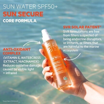 SVR SUN SECURE Sun Water Солнцезащитный крем для лица и тела SPF 30 Спрей с олео-водой для гиперчувствительной кожи Невидимый финиш Безопасен для рифов Все возрасты 200 мл — фото 3