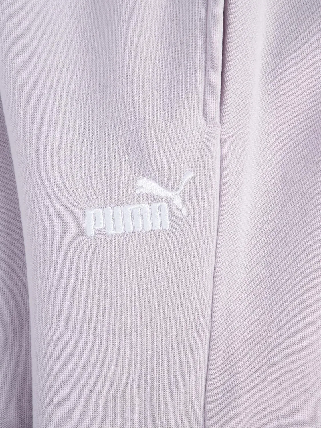 Детские спортивные брюки Puma Essential Basics из флиса с логотипом, эластичным поясом и боковыми карманами, Lilac Crush — фото 3