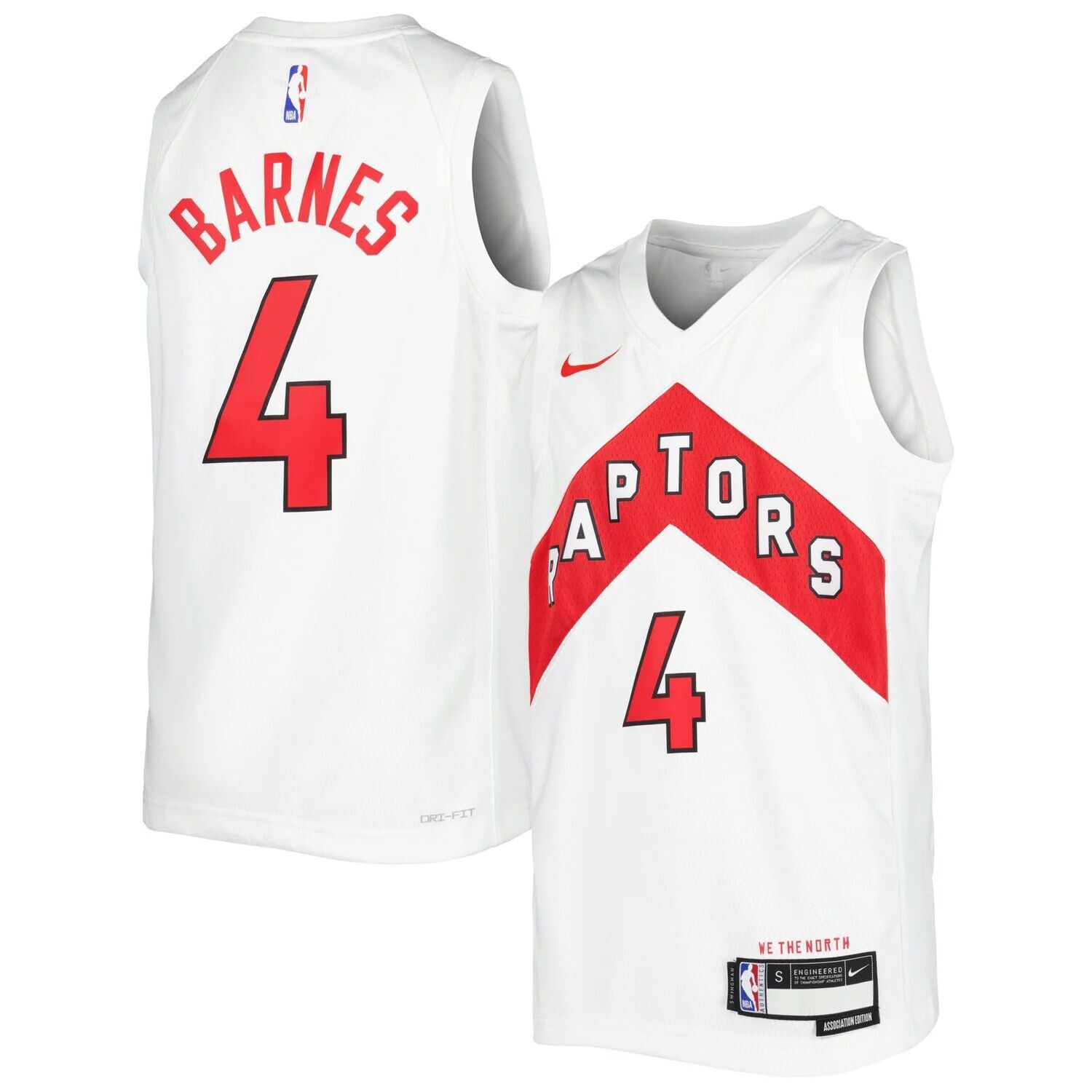 

Молодежная футболка Nike Scottie Barnes White Toronto Raptors 2021/22 Swingman Player — Association Edition Nike