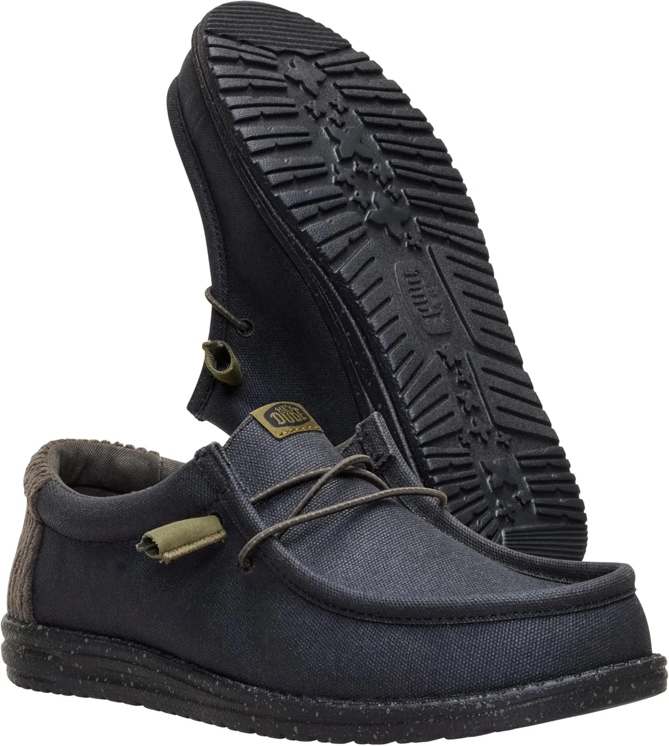 Мокасины мужские HEYDUDE, Waxed Casual Black/Black — фото 4
