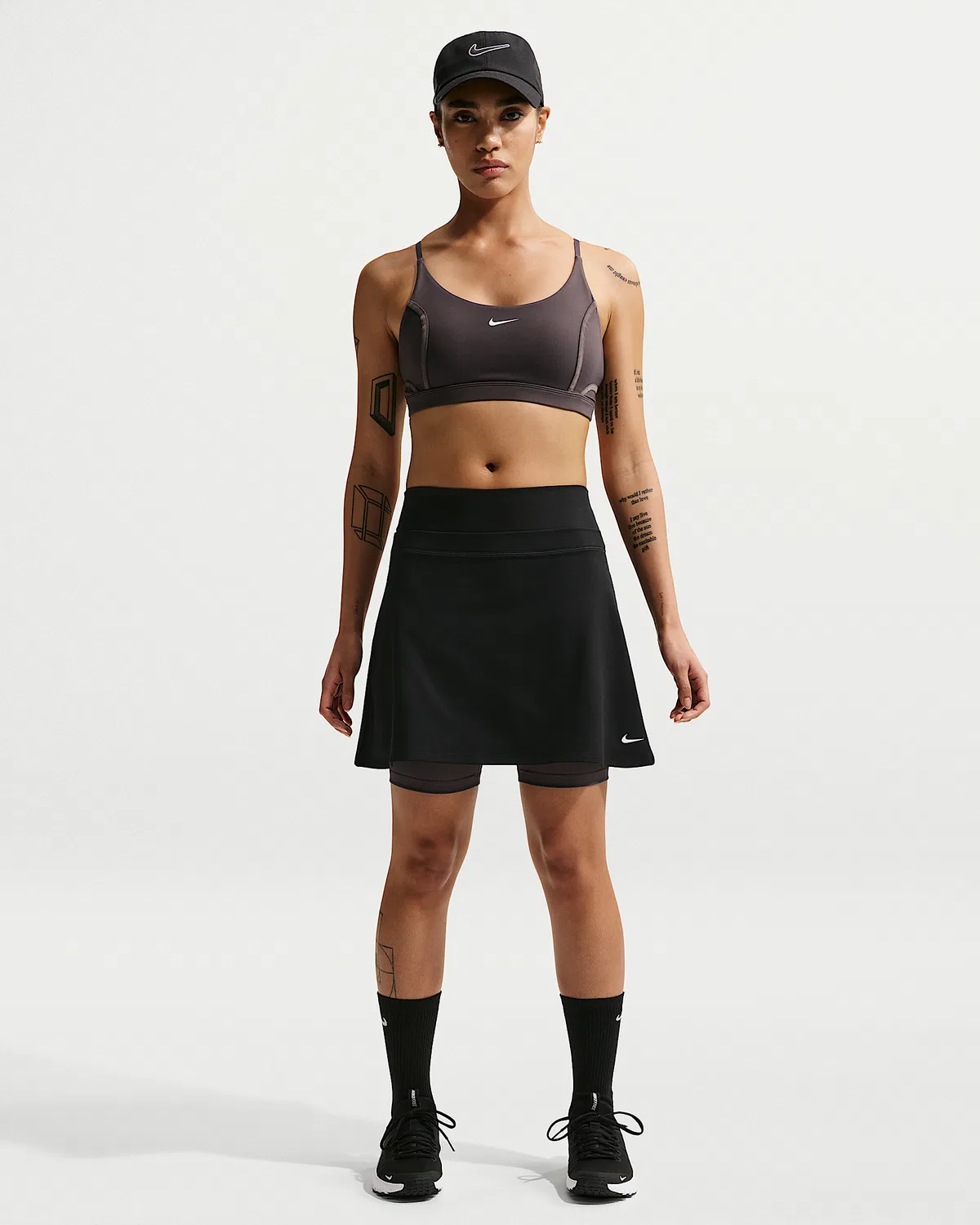 Женская юбка Dri-FIT Nike One, Black/Thunder Grey/White