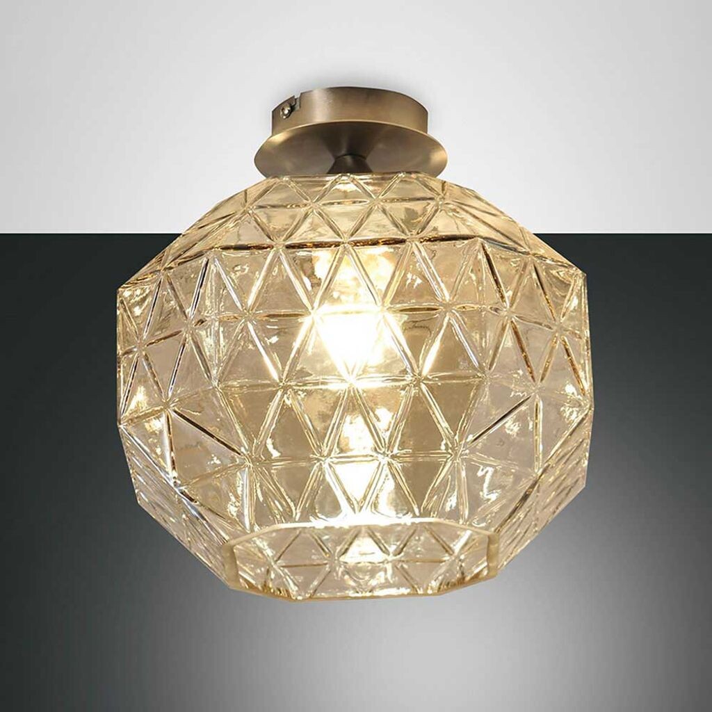 

Потолочный светильник Fabas Luce Wai, сатинированный никель E27, желтый