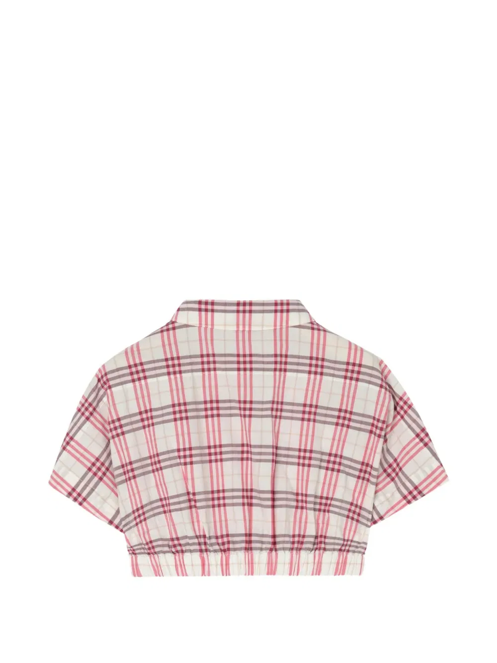 Клетчатая хлопковая рубашка Burberry Kids, нейтральный — фото 2
