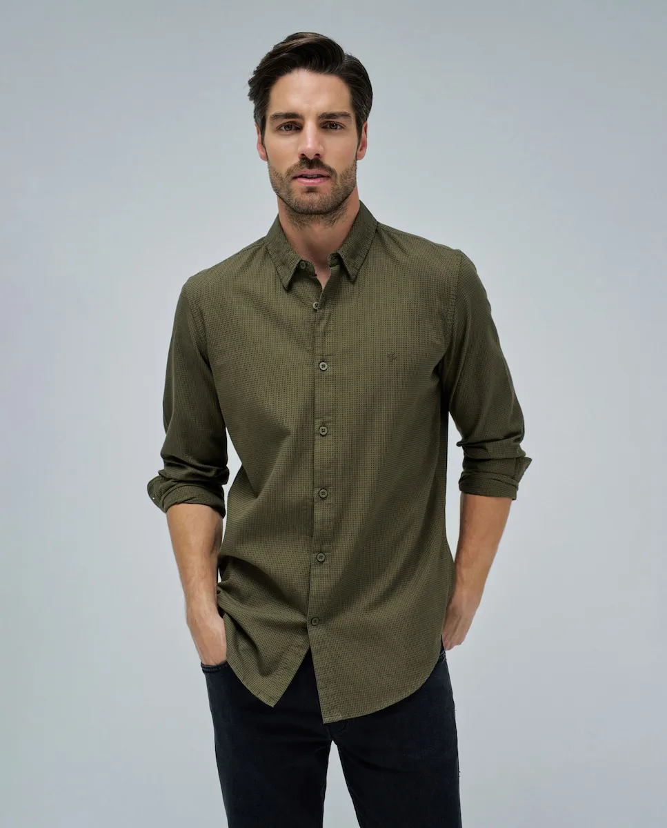 

Мужская текстурированная рубашка Salsa Jeans, военный зеленый