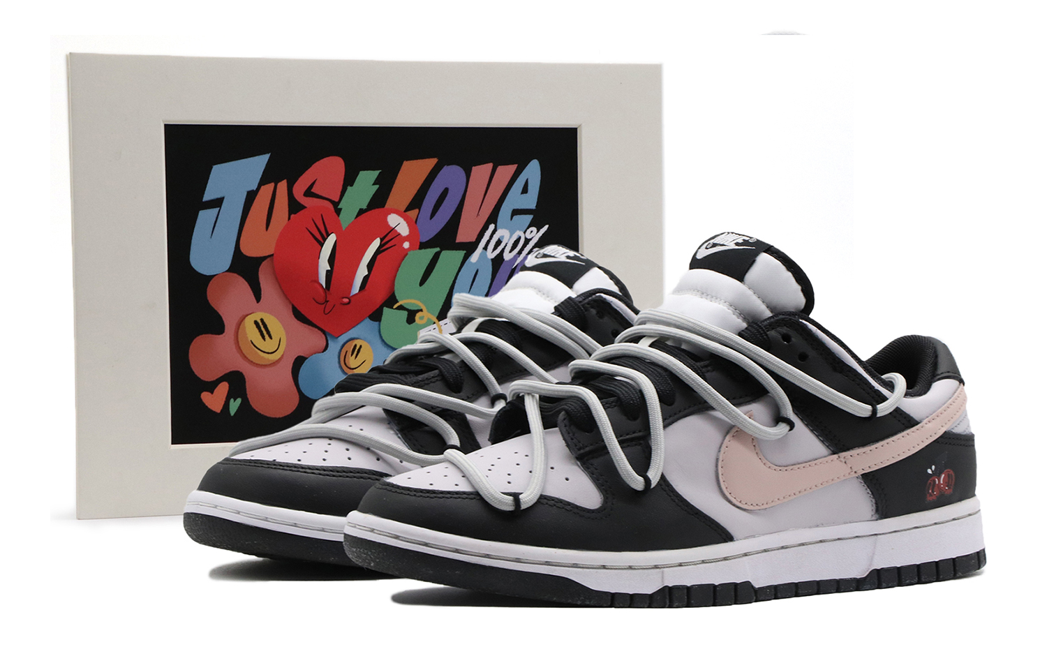 

Кроссовки Nike Dunk Skateboard Shoes Women's Low-Top Black Pink