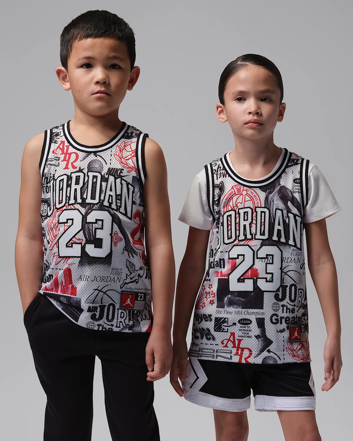 Детская майка Jordan Little Kids' Printed 23 Jersey, Neutral Grey