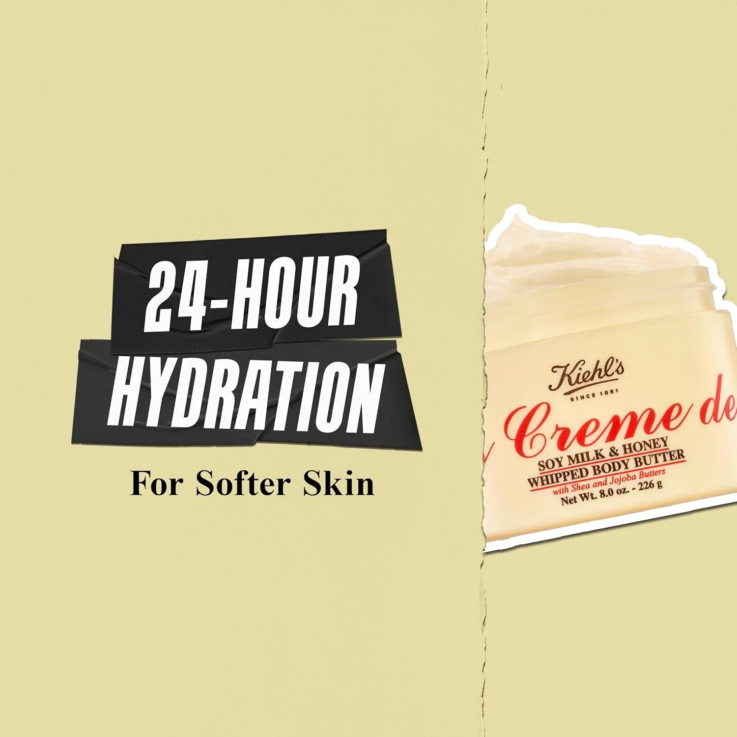 Kiehl's Creme de Corps Whipped Body Butter, нежный лосьон для тела с соевым молоком и медом, интенсивное 24-часовое увлажнение для всех типов кожи, 8 oz — фото 4