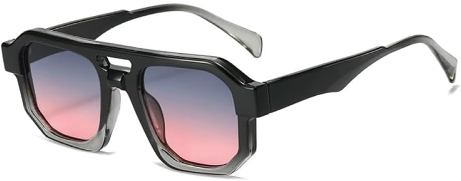 

Квадратные женские солнцезащитные очки с градиентным переходом цвета, модная оправа, мужские ретро солнцезащитные очки, защита от УФ-излучения UV400, черные, серые, розовые, E UOVSAW, Black Gray Pink