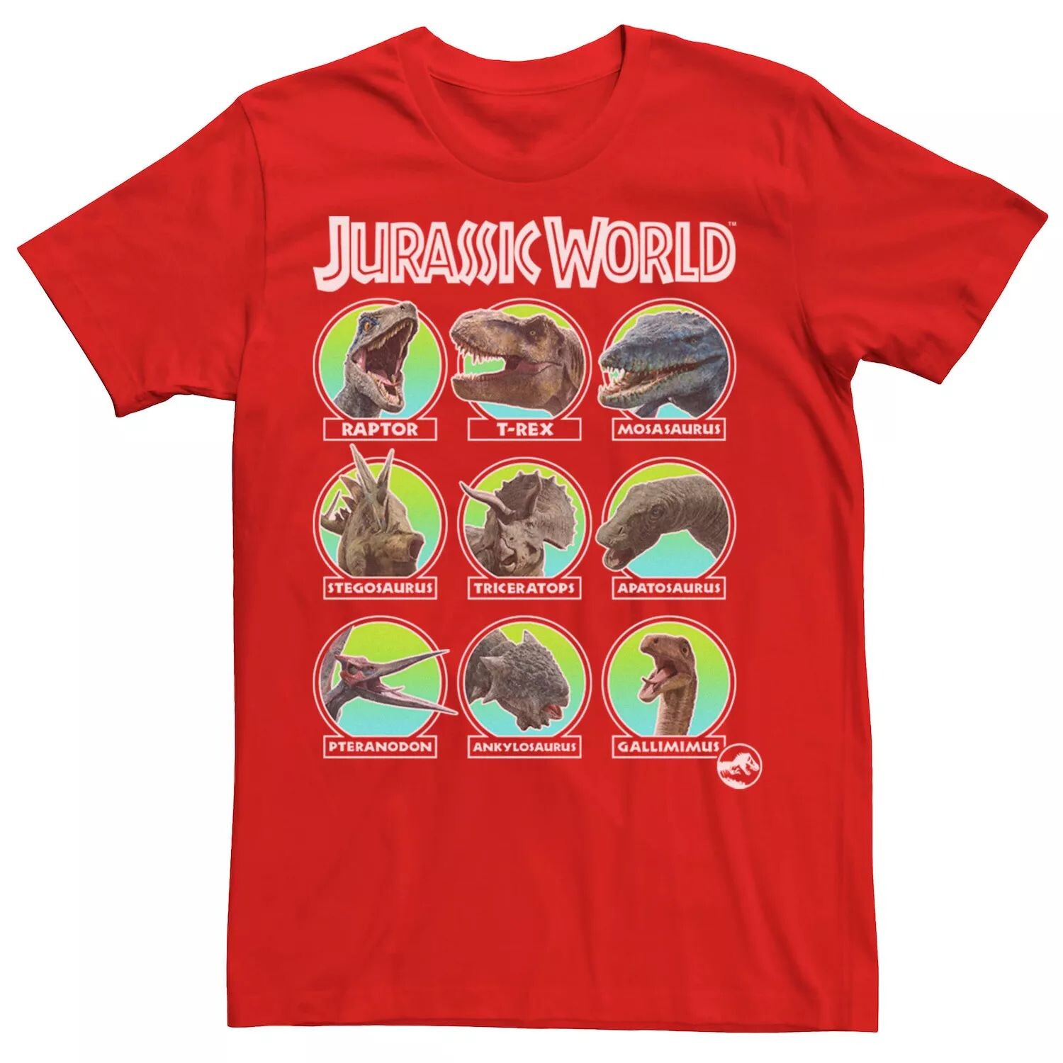 

Мужская футболка Jurassic World с двумя головами динозавров Licensed Character, красный