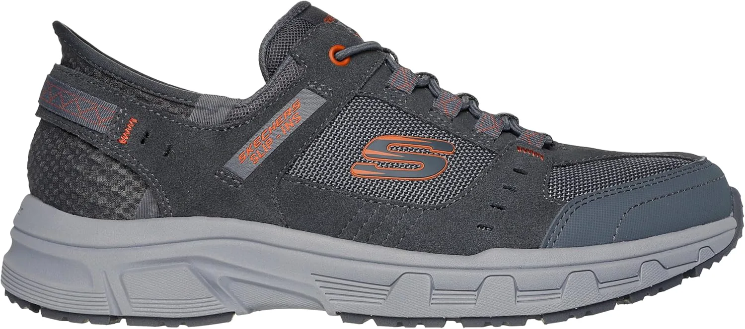 Мужские кроссовки Skechers Oak Canyon Consistent Winne с легким надеванием, серый/оранжевый — фото 4