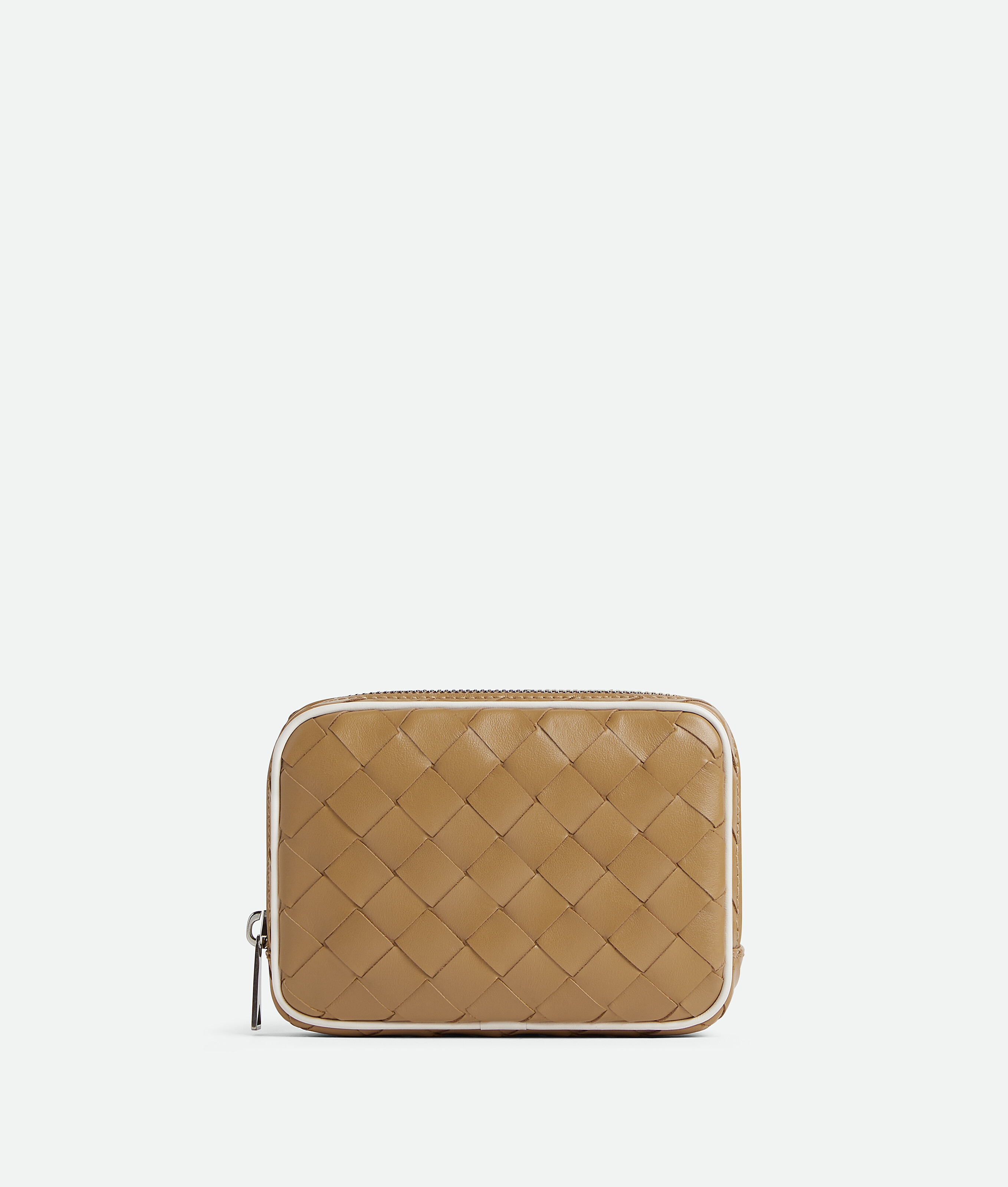 

Intrecciato teen zipped pouch BOTTEGA VENETA, темный пралине/белый