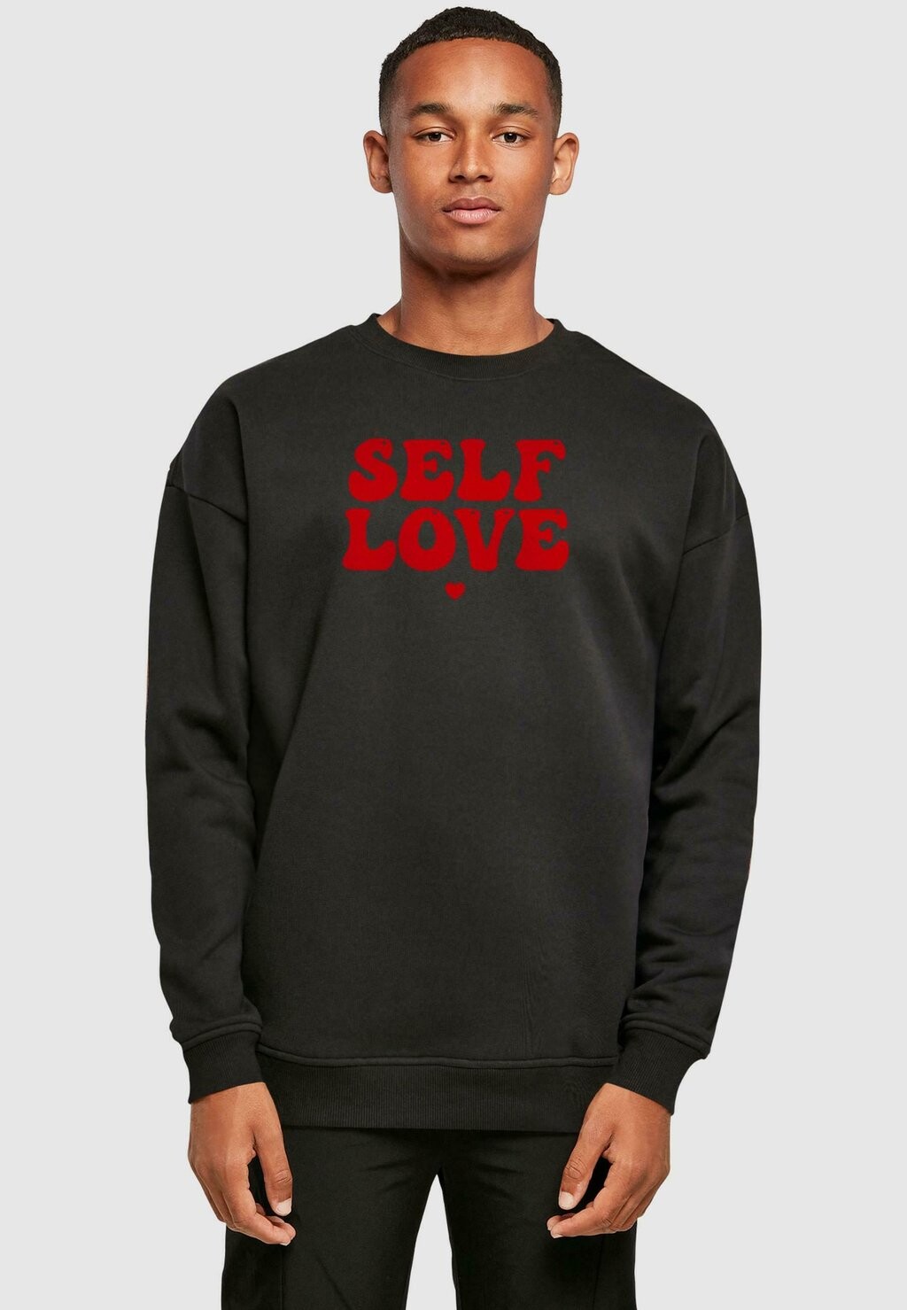 

Толстовка WORDING SELF LOVE CREWNECK Merchcode, черный