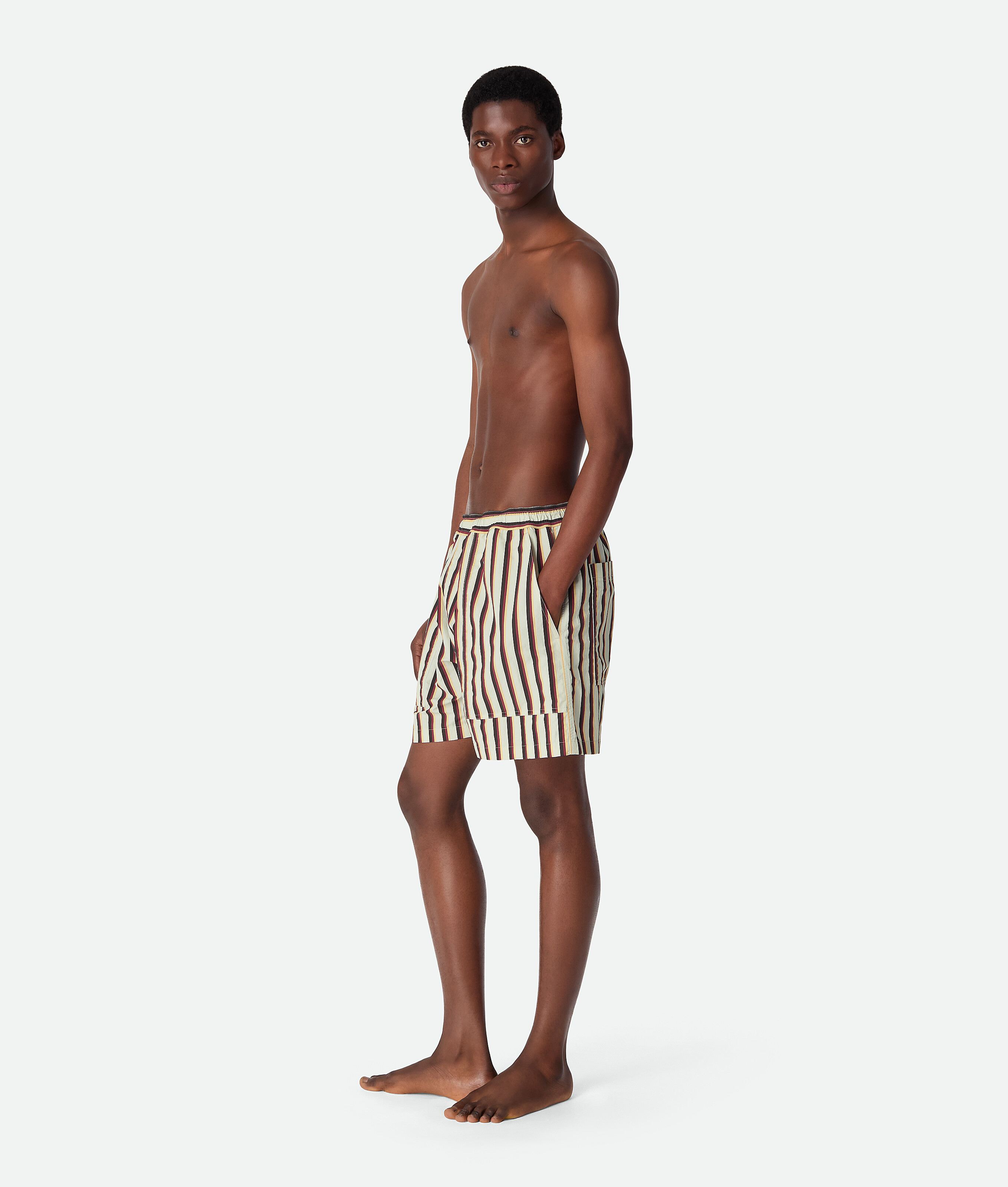 Stripe nylon swim shorts BOTTEGA VENETA, лава/фондан/облако — фото 2