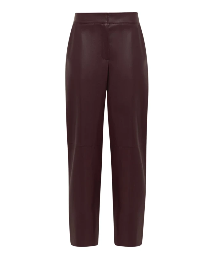

Бордовые брюки прямого кроя из искусственной кожи Alpha Studio, красный