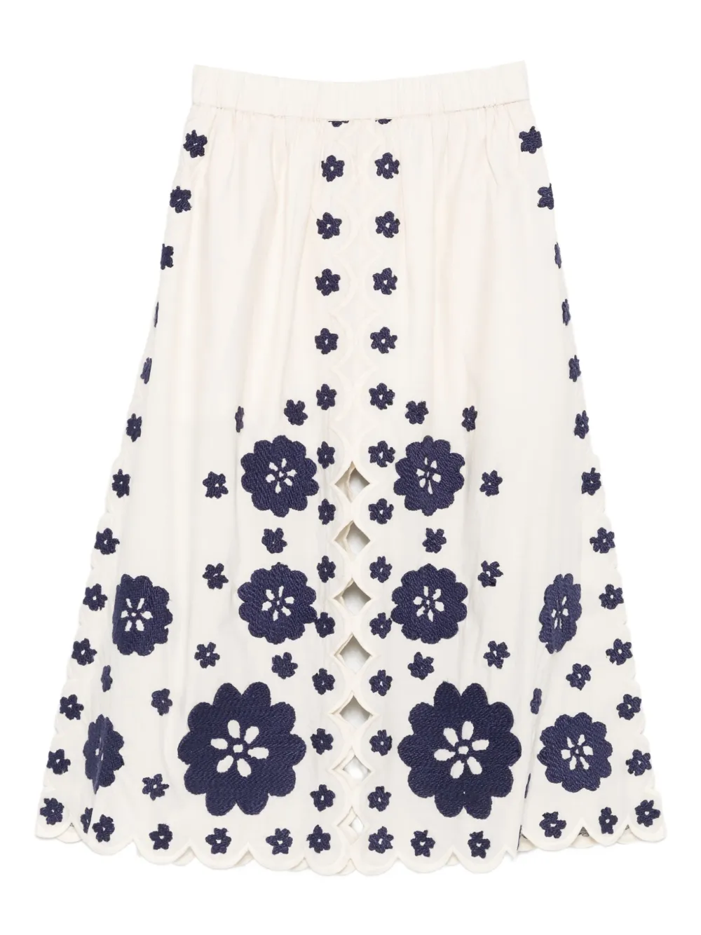 

Юбка миди Catrine с цветочной вышивкой Sea, нейтральный
