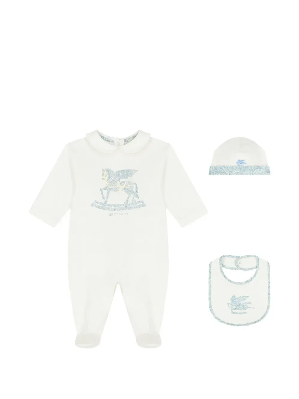 Комплект из трех предметов в полоску Etro Kids, бежевый