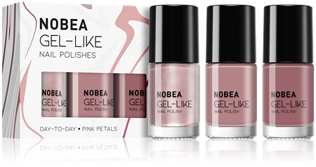 

Набор лаков для ногтей pink petals NOBEA Day-to-Day Fresh Frost Set, 3× 6 ml