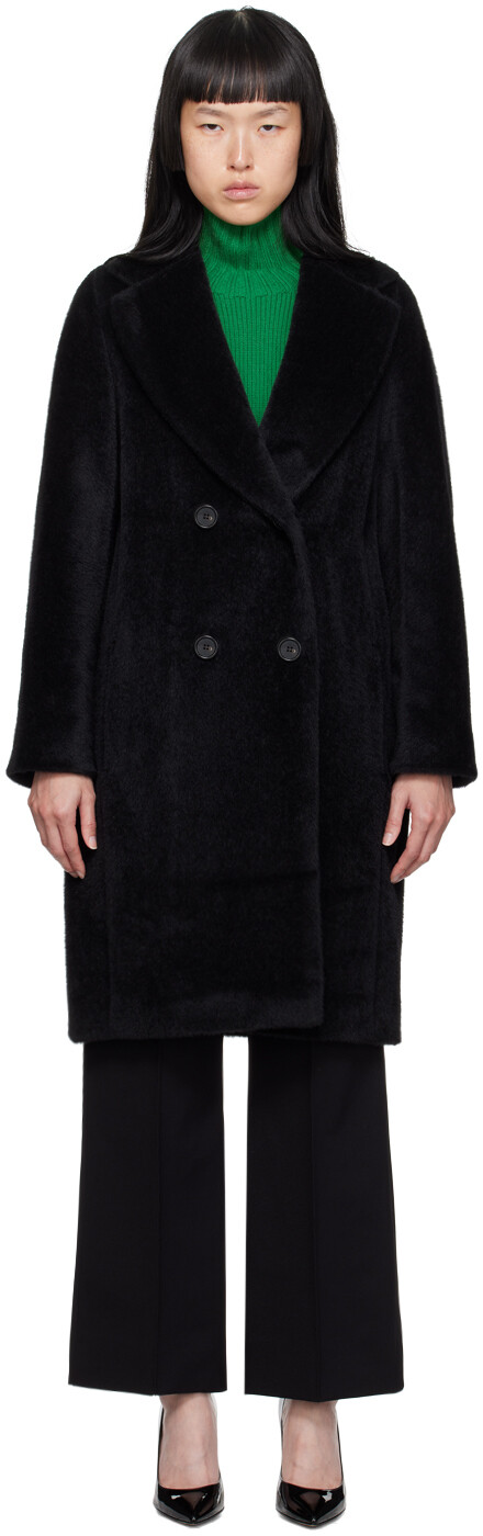 

Черное пальто S Max Mara Roseto, Черный, Черное пальто S Max Mara Roseto