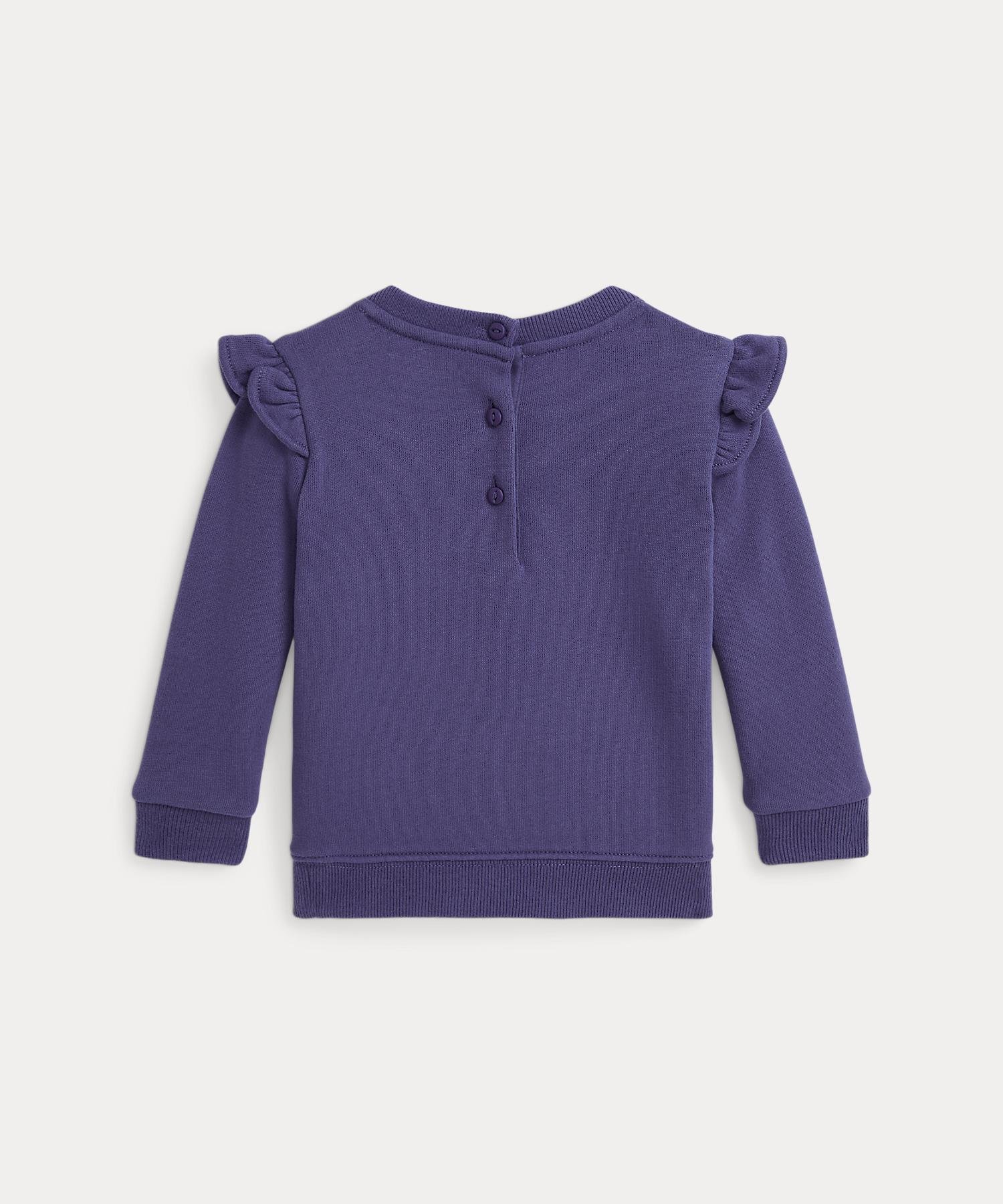 Детская толстовка из флиса с оборками в виде мишки поло. Polo Ralph Lauren, Purple — фото 2