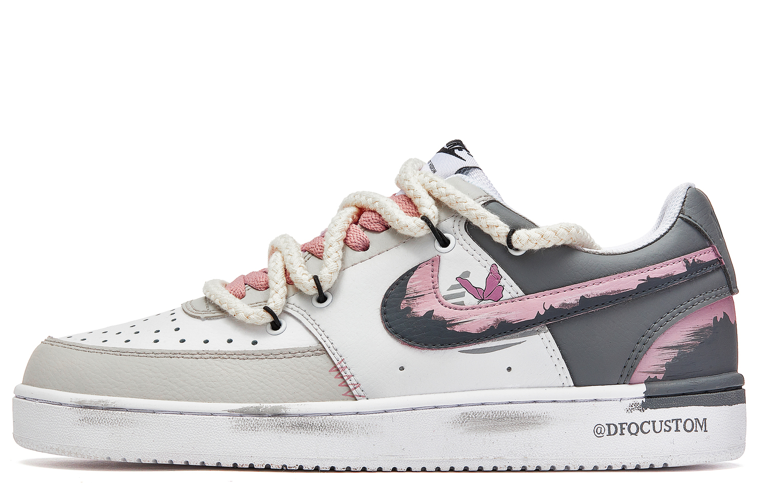 

Nike Court Vision 1 скейтборд обувь мужские низкие серый/pink