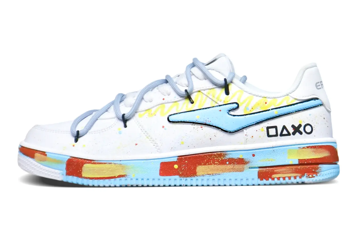 

Erke Износостойкие дышащие низкие скейтбордские кроссовки унисекс синий желтый оранжевый, цвет Blue Yellow Orange